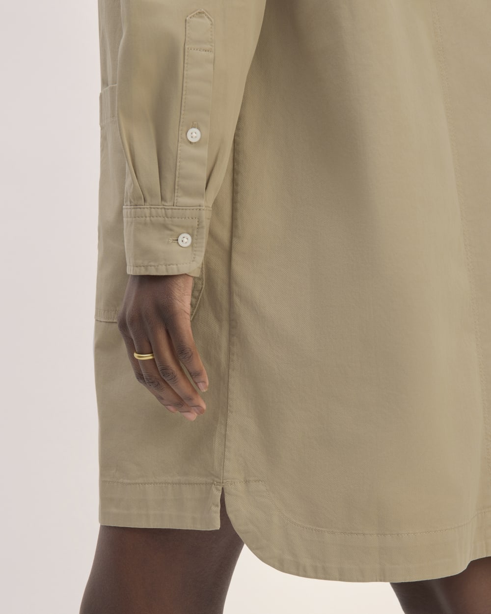 The Long-Sleeve Utility Mini Dress | Trench Coat Khaki