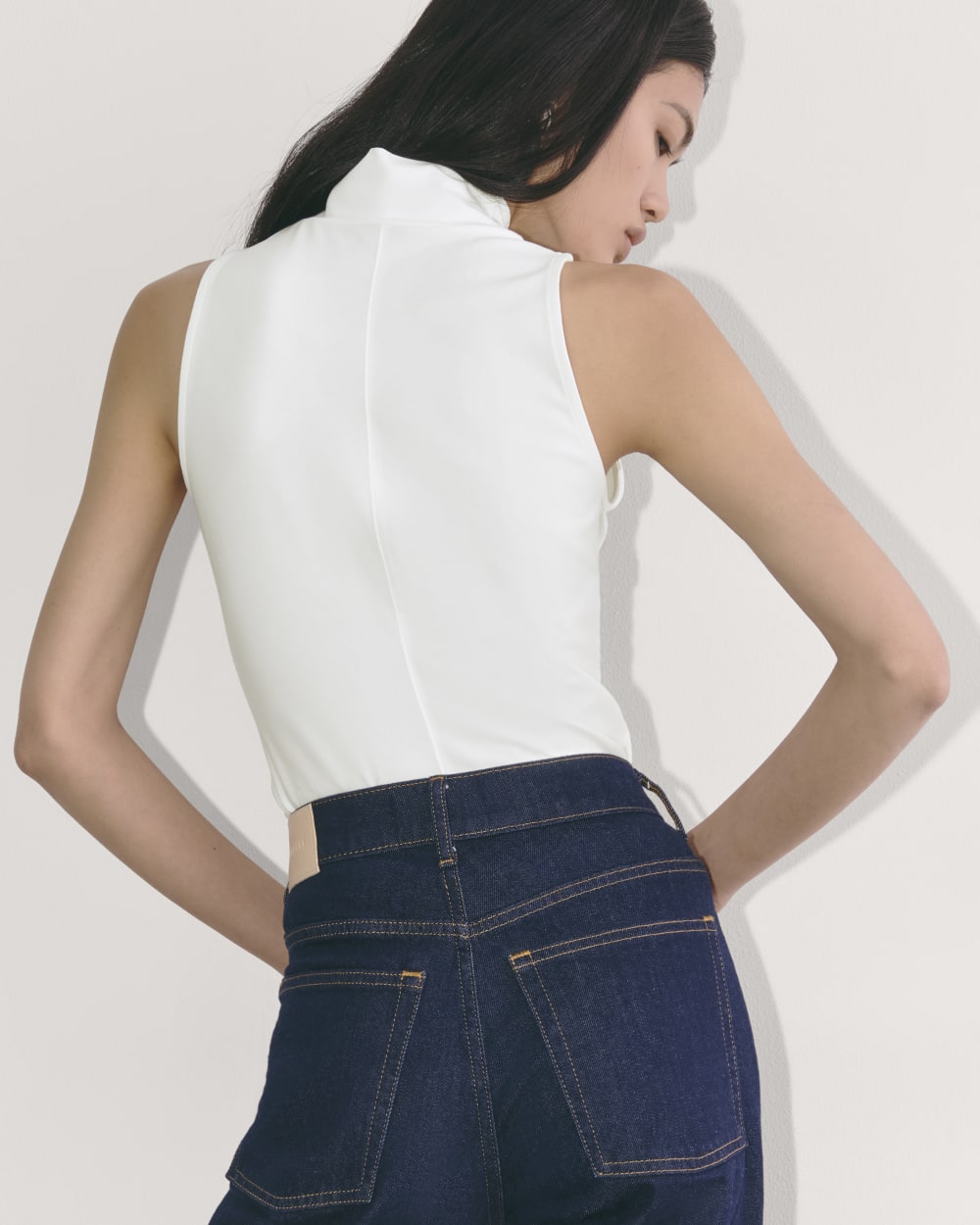 The Form Mock-Neck Tank | White