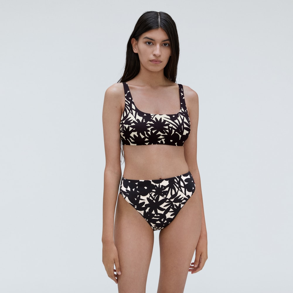 The Square-Neck Bikini Top | Black / Canvas Floral