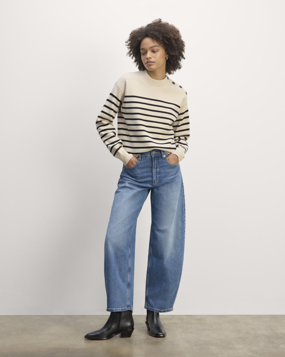 The Mariner Crew Sweater | Canvas / Black