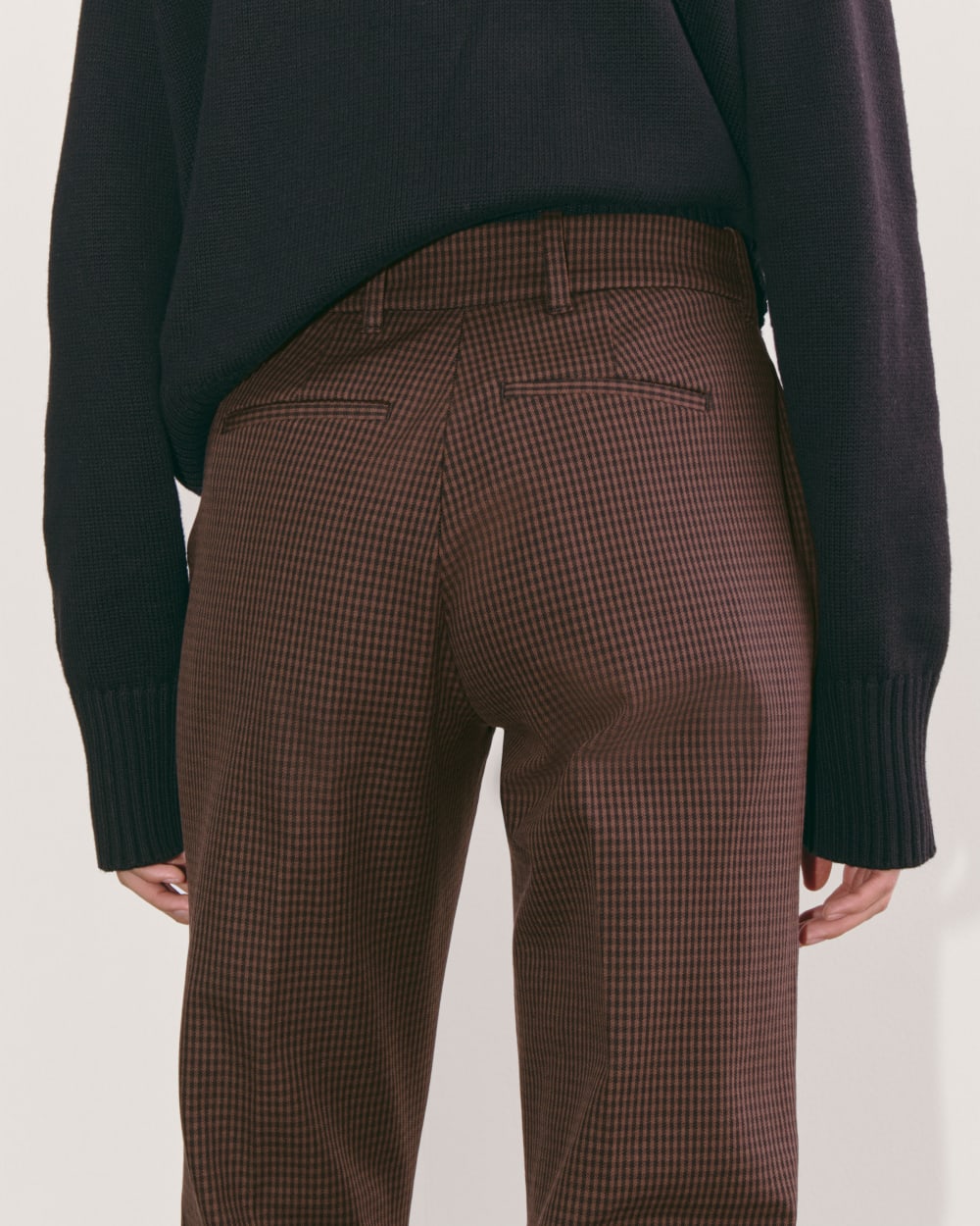 The Bi-Stretch Flare Pant | Brown Houndstooth