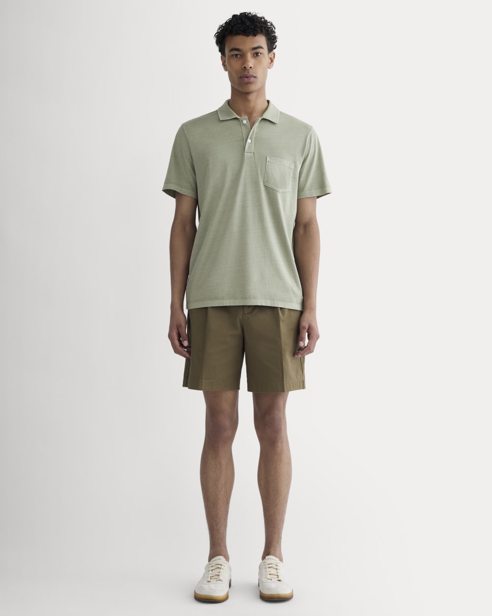 The Essential Organic Garment-Dyed Polo | Seagrass