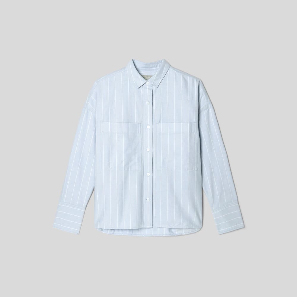 The Boxy Oxford | Periwinkle / White