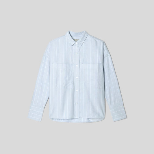 The Boxy Oxford | Periwinkle / White