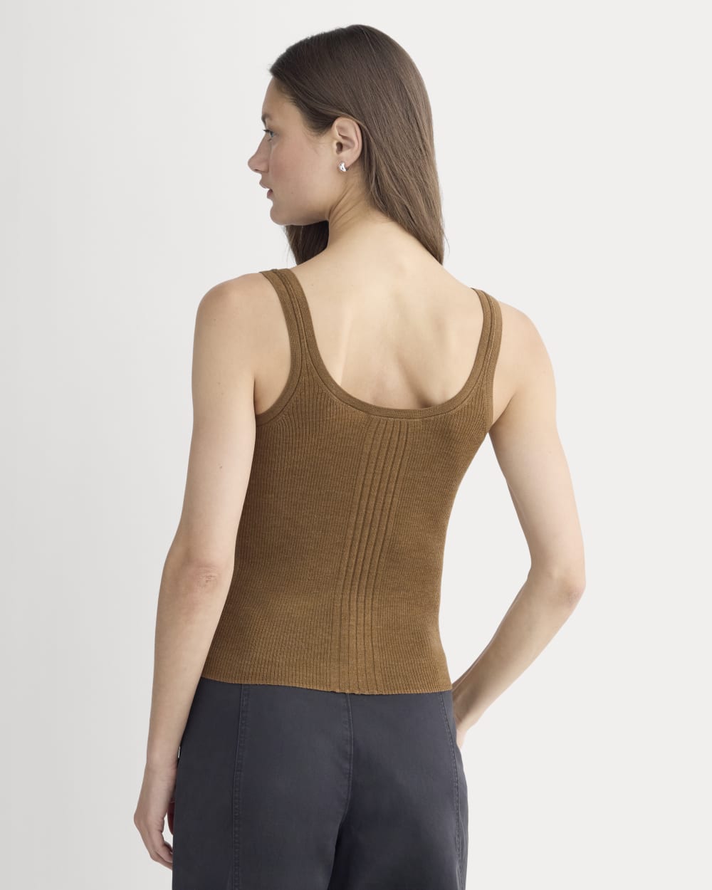 The Light Ribbed Cami in Ultrasoft Merino | Heathered Toffee