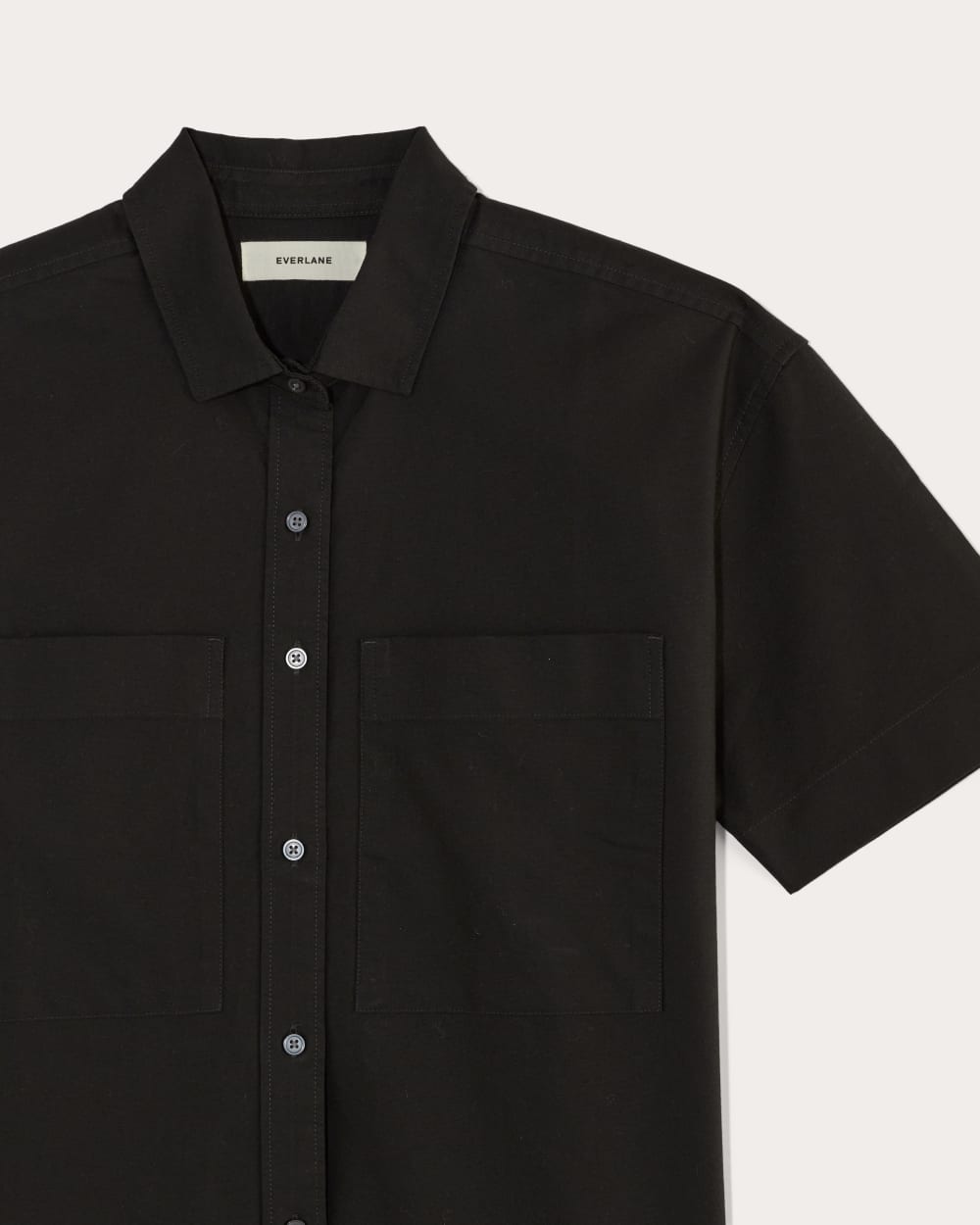 The Short-Sleeve Boxy Oxford | Black