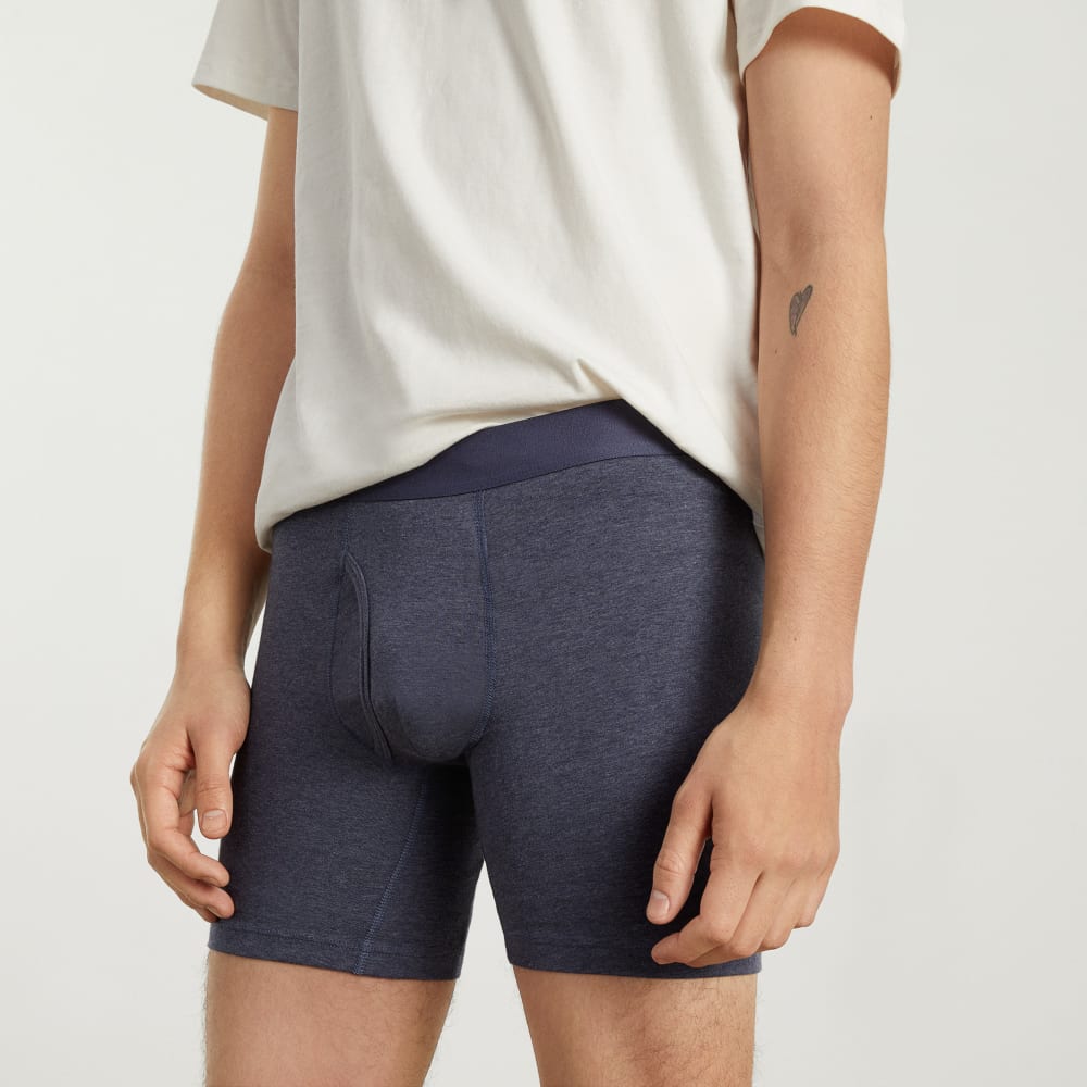 The Supima® Longer Boxer Brief | Uniform | Heather Blue