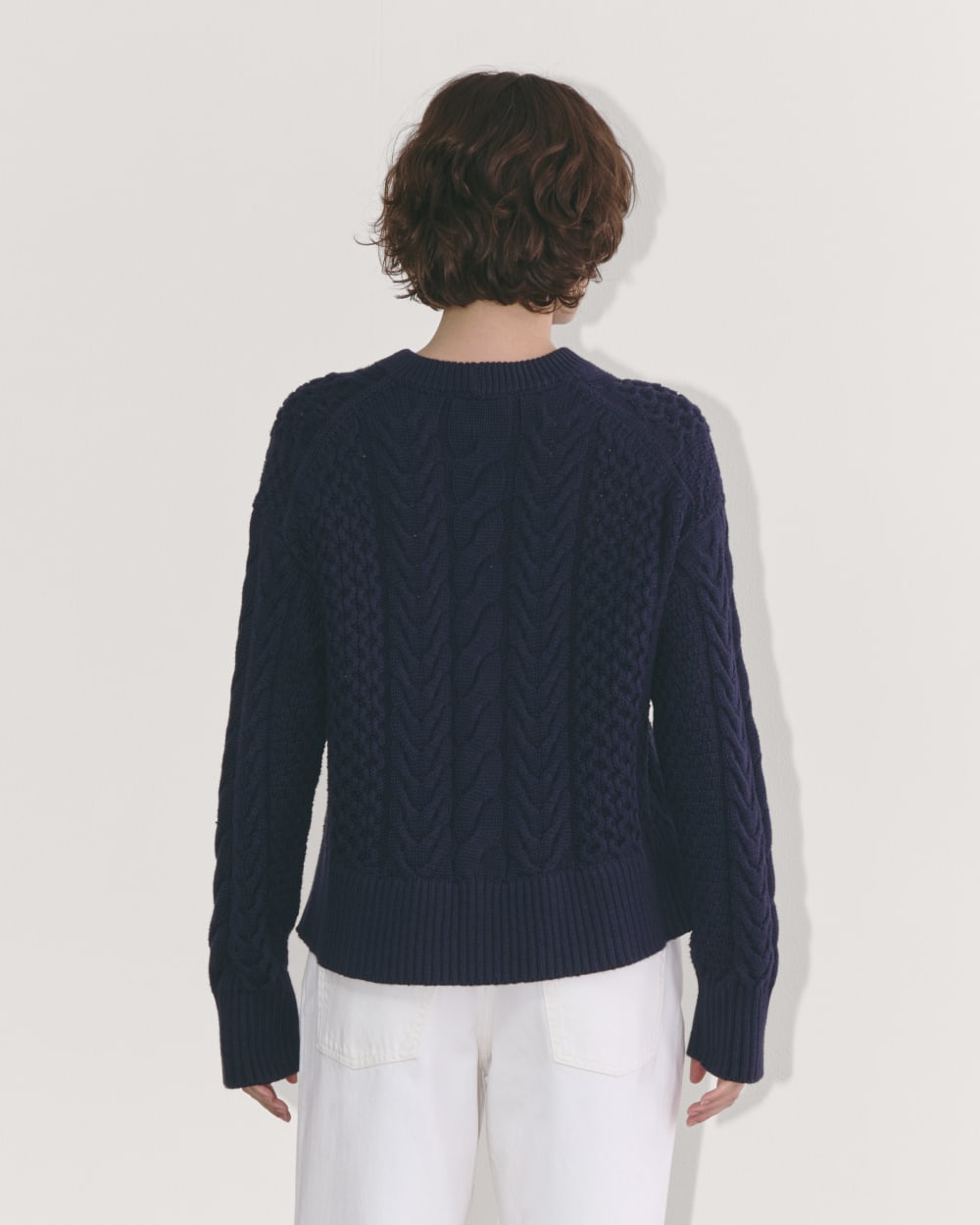 The Cable Sweater in Everyday Cotton | Navy