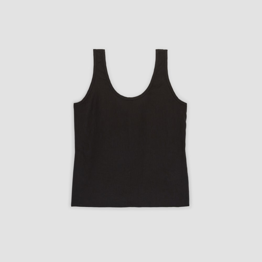 The Scoop Tank in Linen | Black