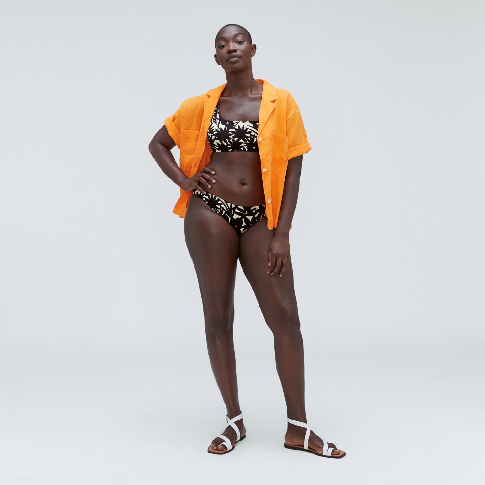 The Bikini Bottom | Black / Canvas Floral