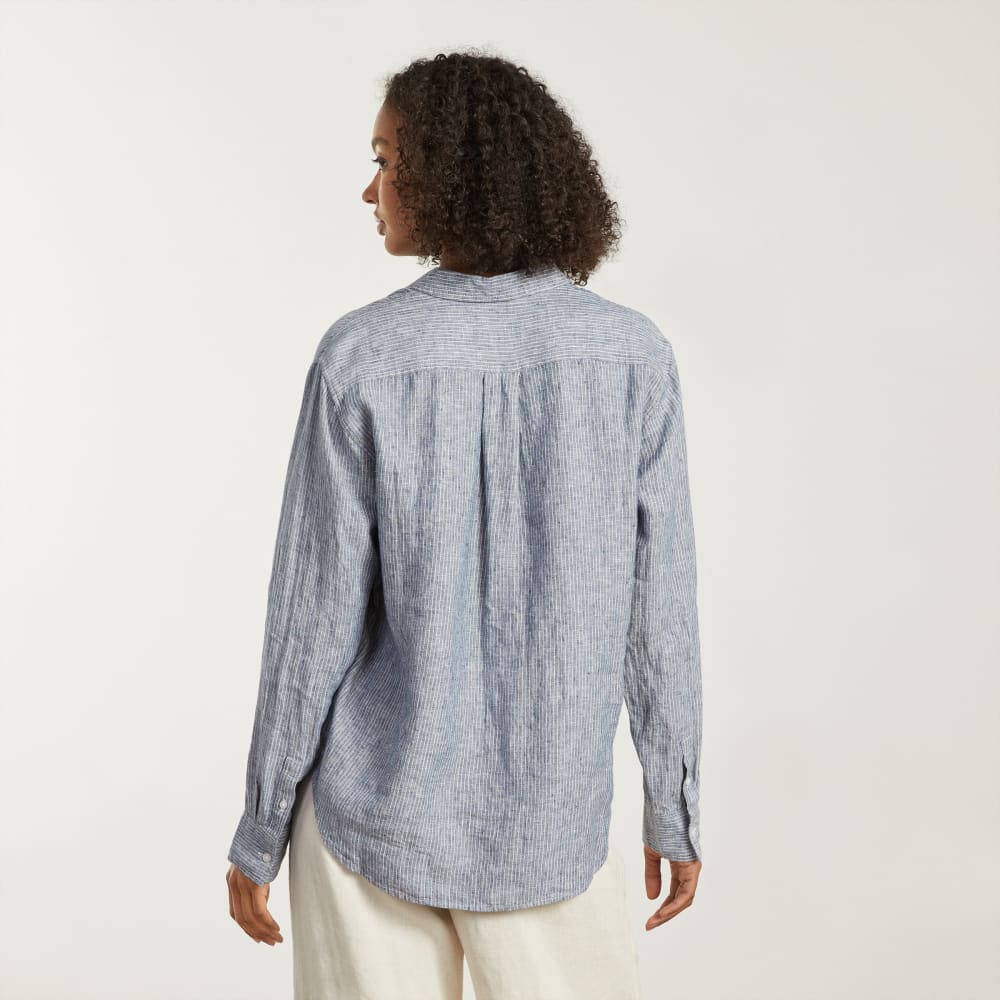 The Must-Have Shirt in Linen | Blue Pinstripe