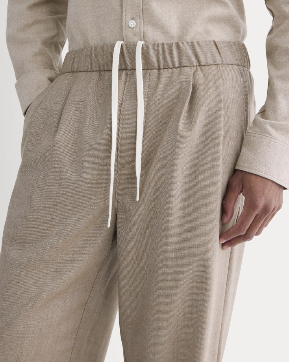 Pleated Trouser in Tailor Twill | Light Taupe