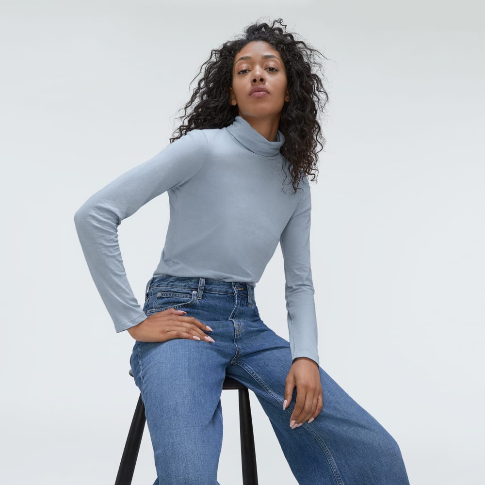 The Organic Cotton Turtleneck | Mist