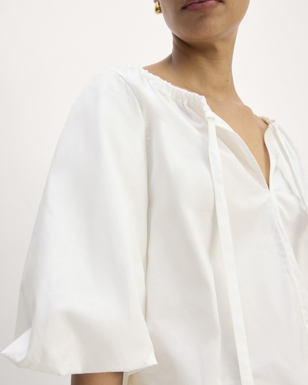 The Supima® Puff-Sleeve Top | White