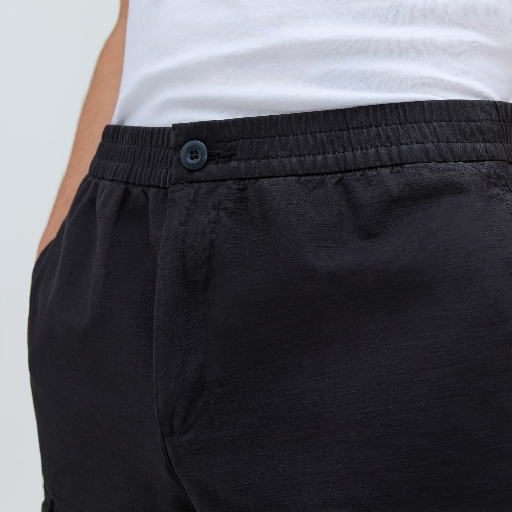 The Cotton Linen Short | Black