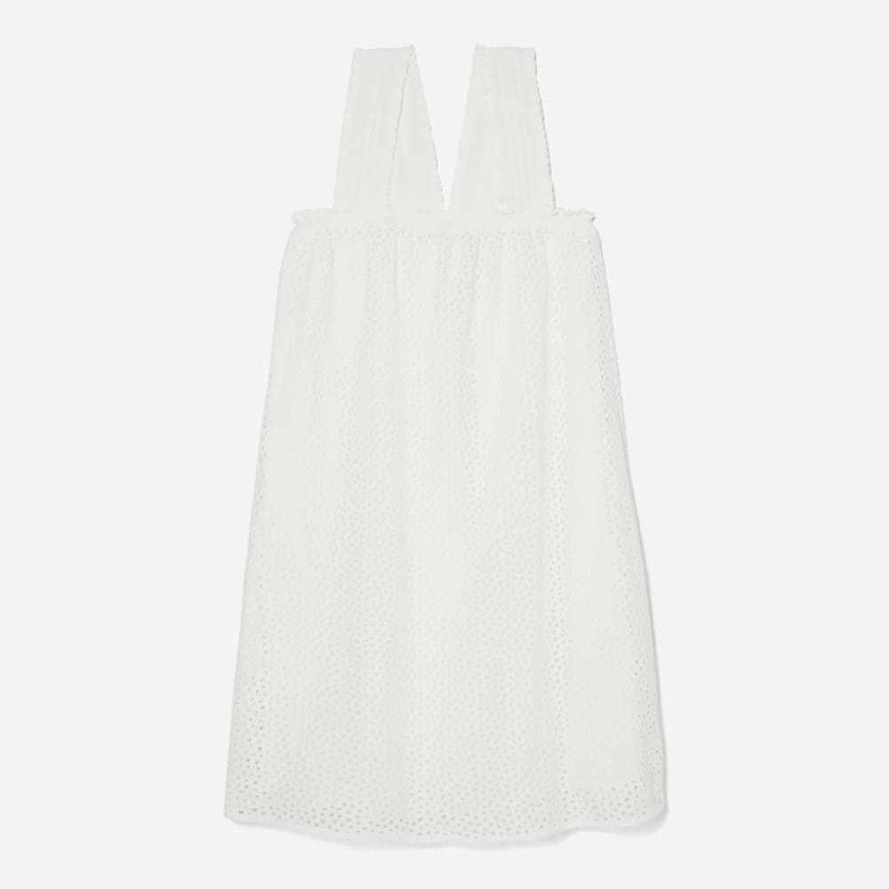The Eyelet Smock Dress | White