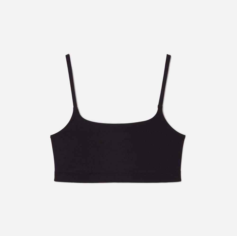 The Invisible Square-Neck Bralette | Black