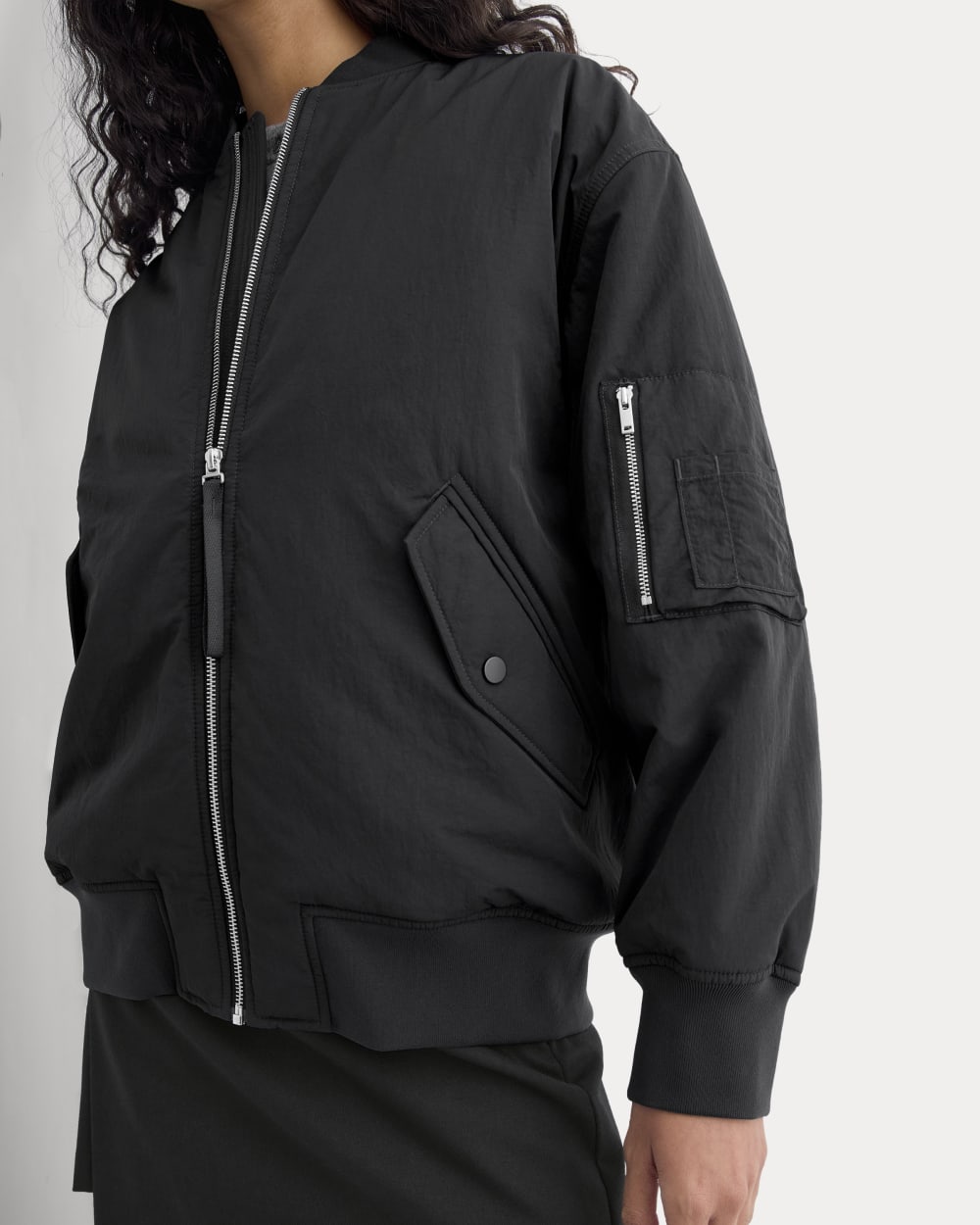 Renew Oversized Puffer Bomber | Black