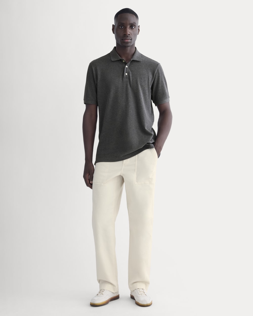The Pique Polo | Heathered Graphite