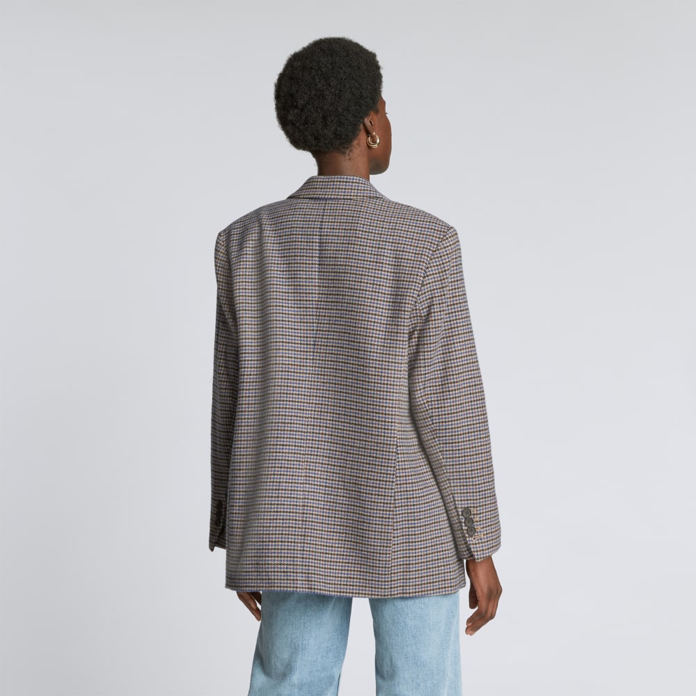 The ReWool® ’80s Blazer | Blue / Brown Houndstooth