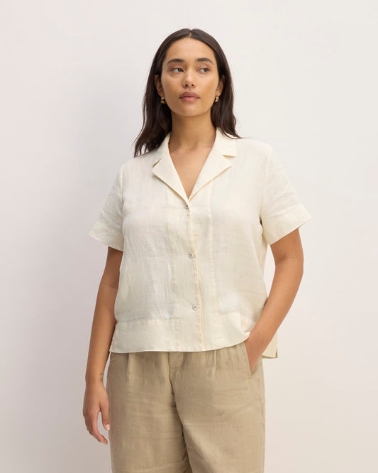 The Notch Shirt in Linen | Bone
