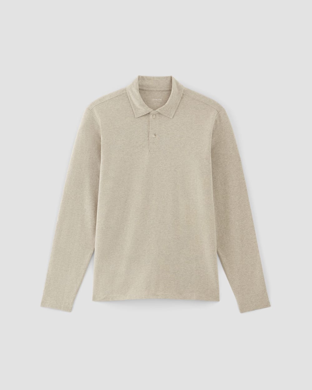 The Premium Weight Long-Sleeve Polo | Heather Oatmeal
