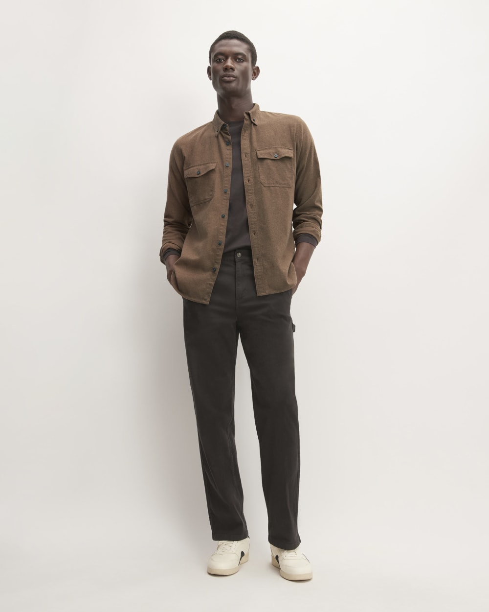 The Brushed Flannel Shirt | Heathered Cocoa Brown