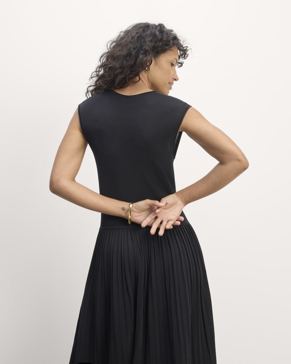The Knit Pleated Dress | Black