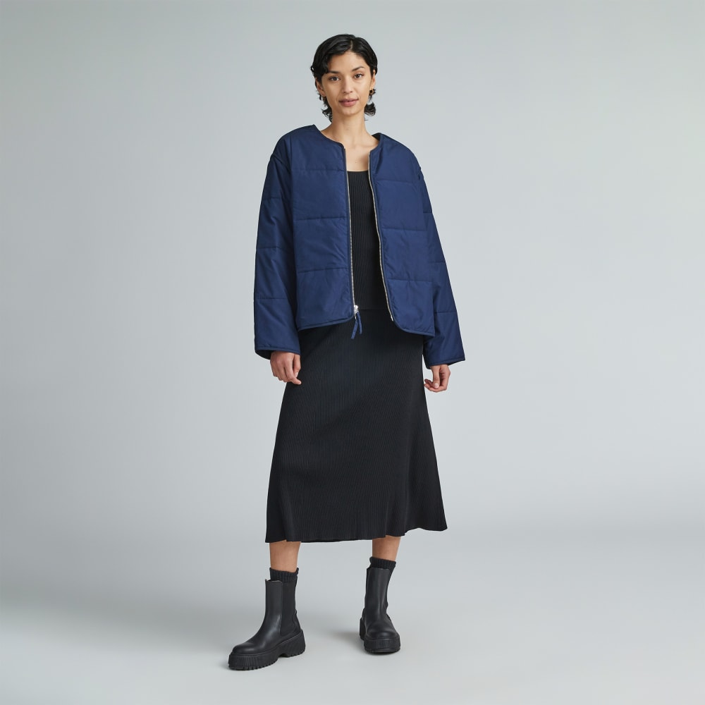 The Quilted Cotton Liner | Navy