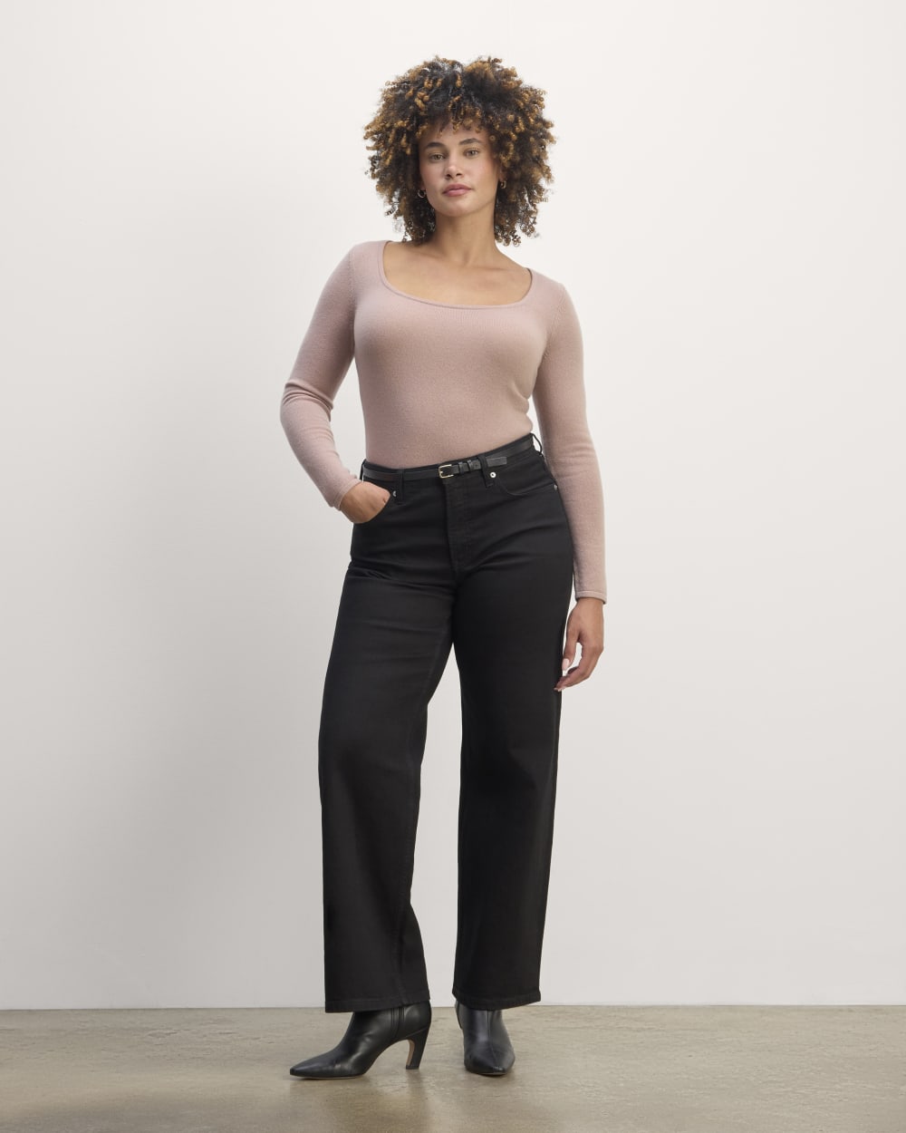 The Square Neck in Cashmere | Dusty Rose