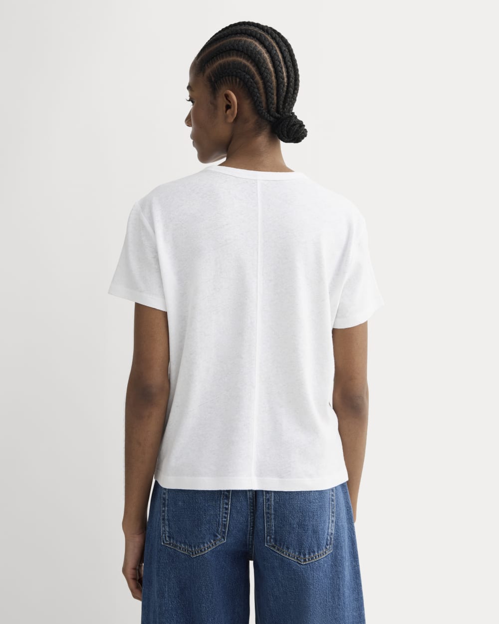 The Box-Cut Tee in Cotton Linen | White