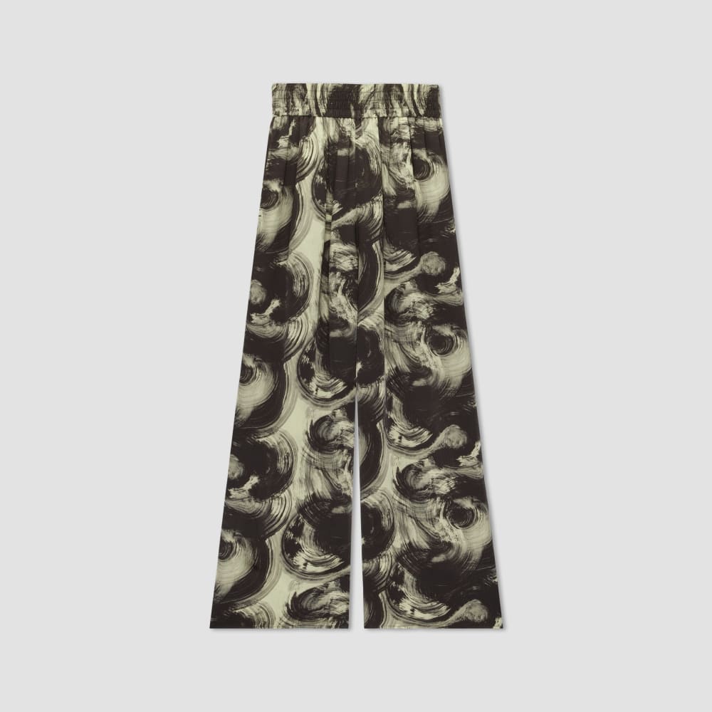 The Satin Pull-On Pant | Pale Yellow / Black