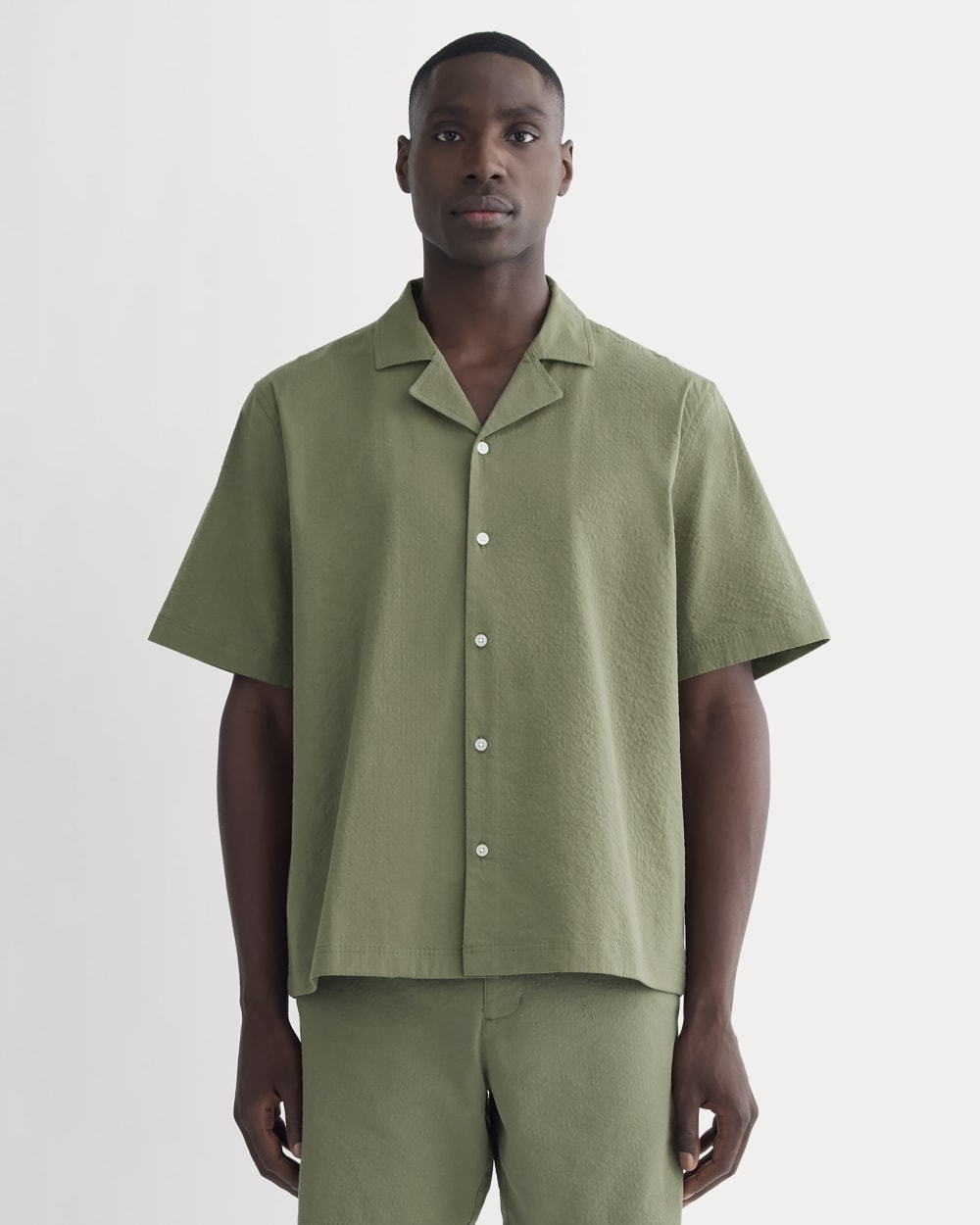 The Seersucker Resort Shirt | Lichen Green