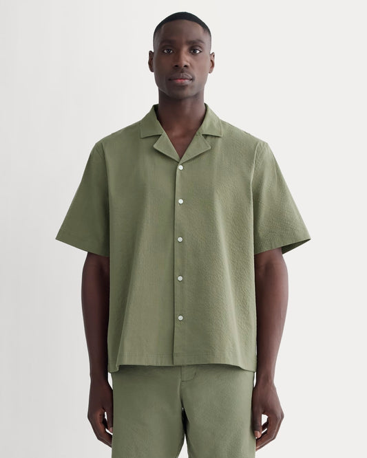 The Seersucker Resort Shirt | Lichen Green