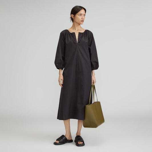 The Raglan Sleeve Poplin Dress | Black