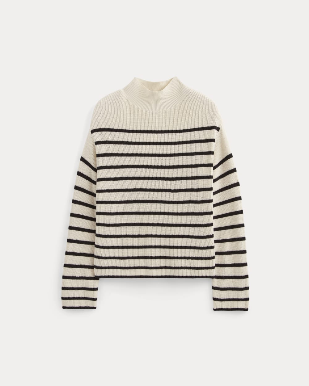 The Slouchy Funnel Neck in Everyday Cotton | Canvas / Black