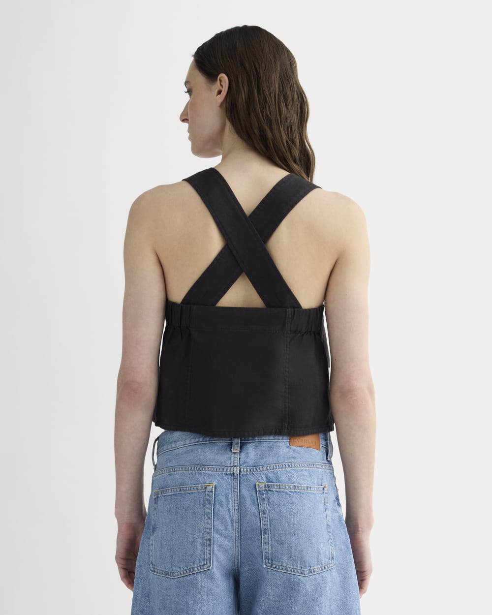 The Crossback Tank in Linen | Black