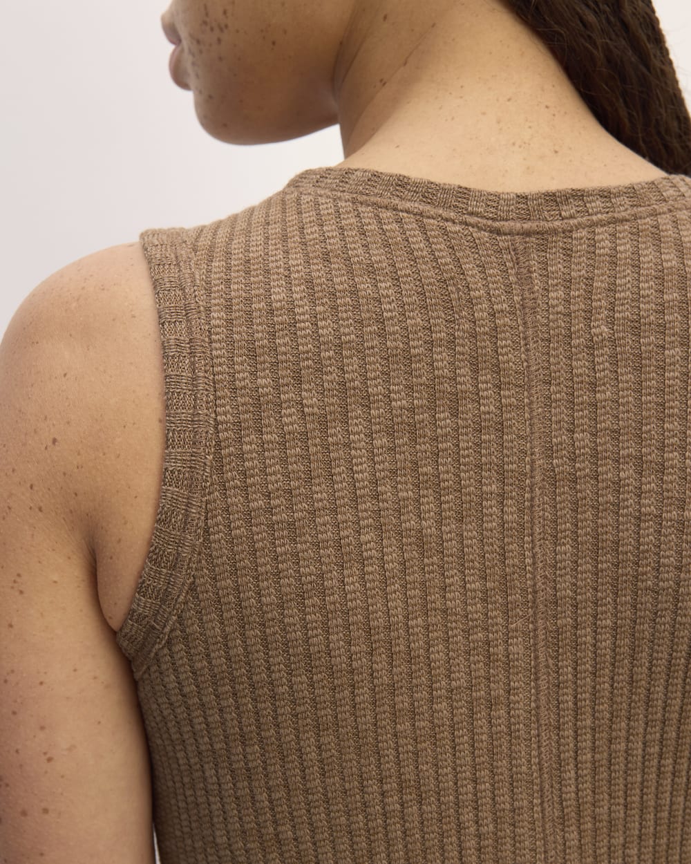 The Rib-Knit A-Line Tank Dress | Carob Brown