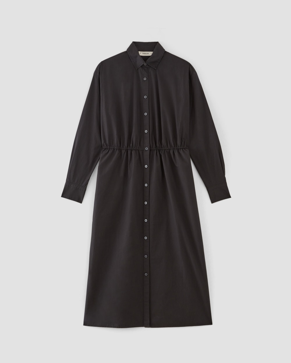 The Supima® Cotton Midi Shirt Dress | Black