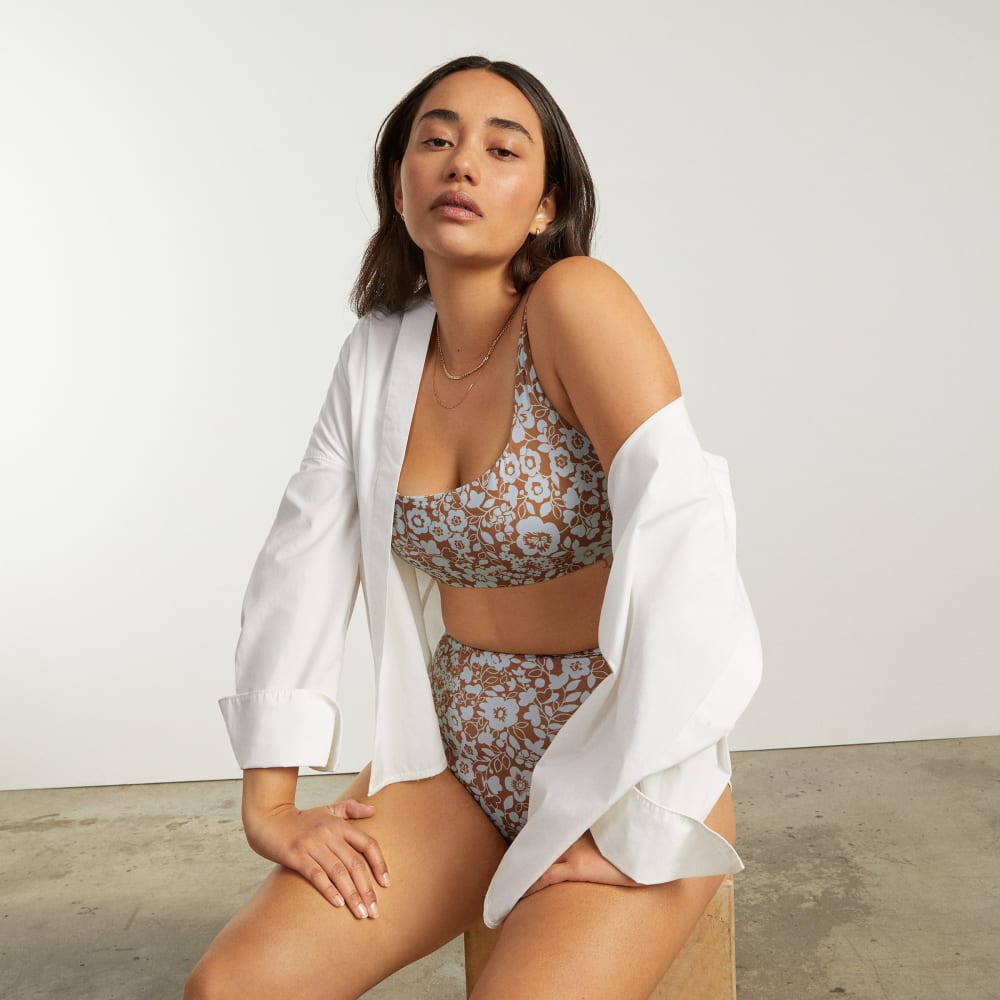 The Square-Neck Bikini Top | Honey Floral