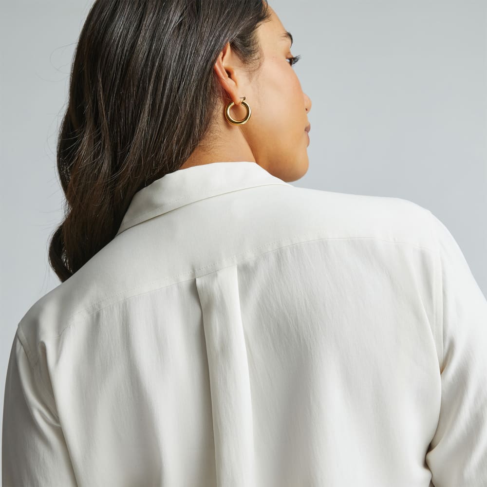 The Washable Silk Relaxed Shirt  | Bone