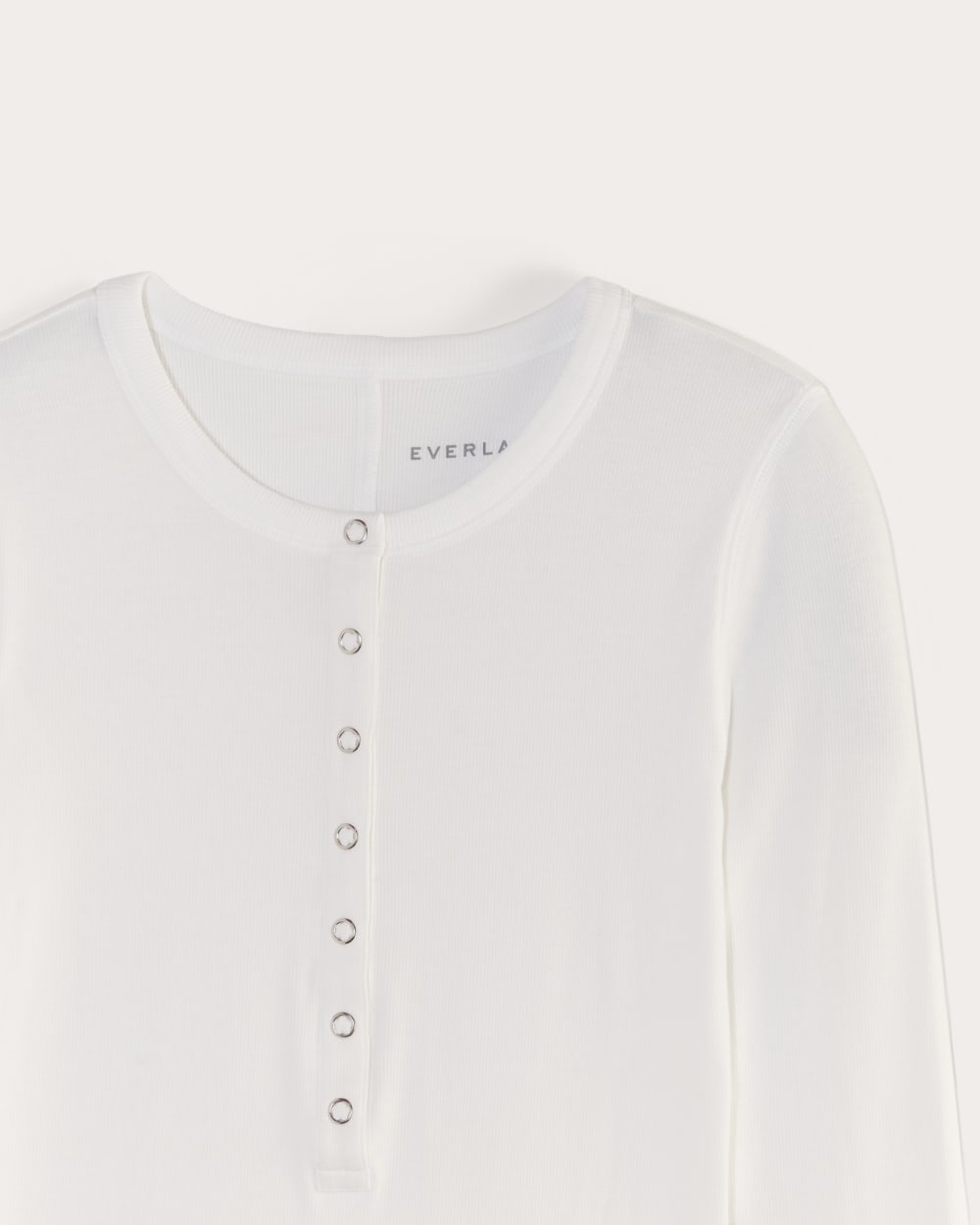 The Luxe Rib Henley | White