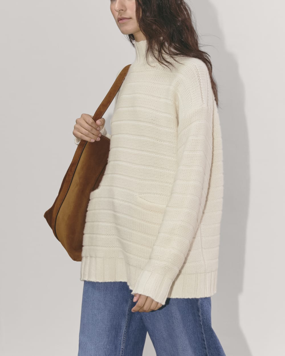 The Oversized Turtleneck in Luxe Merino | Bone