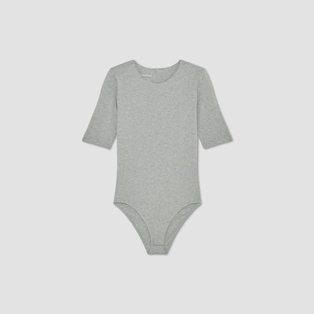 The Short-Sleeve Crew Neck Bodysuit | Heathered Grey | Bikini