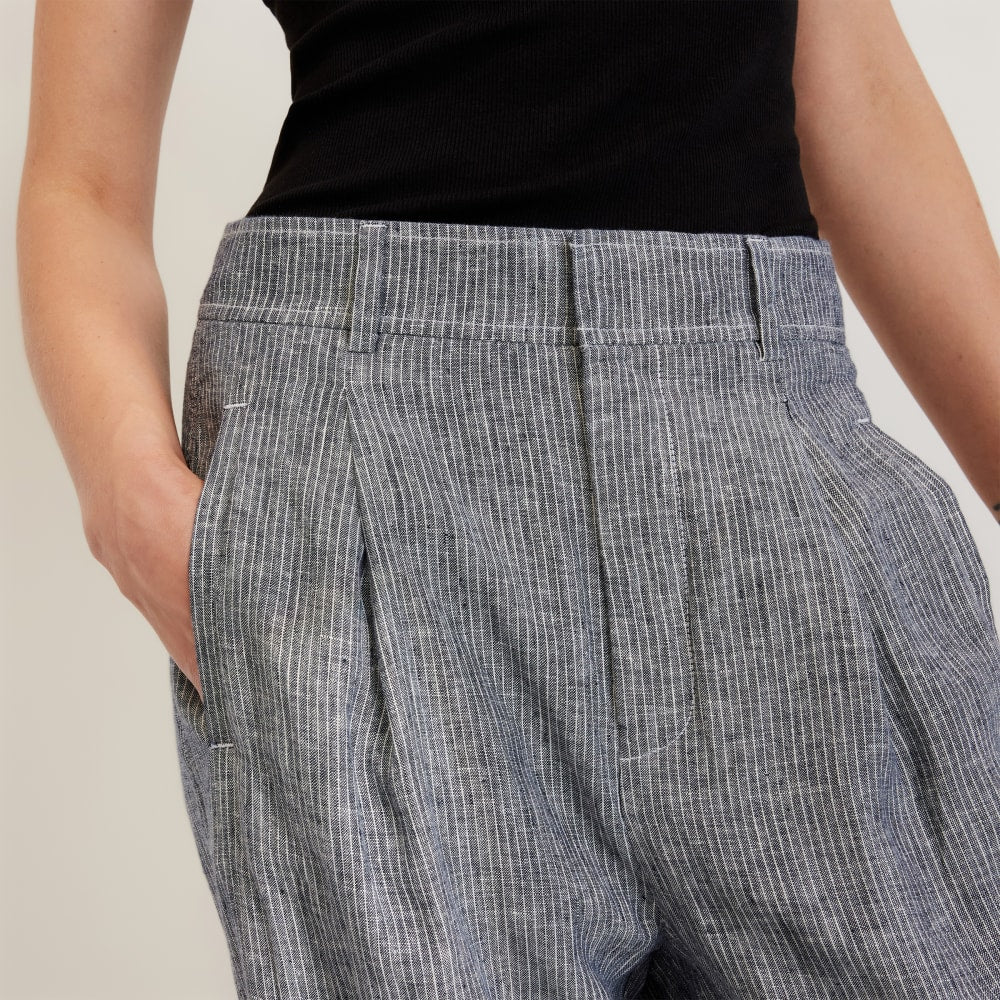 The Linen Way-High® Drape Pant  | Canvas Tan / Navy