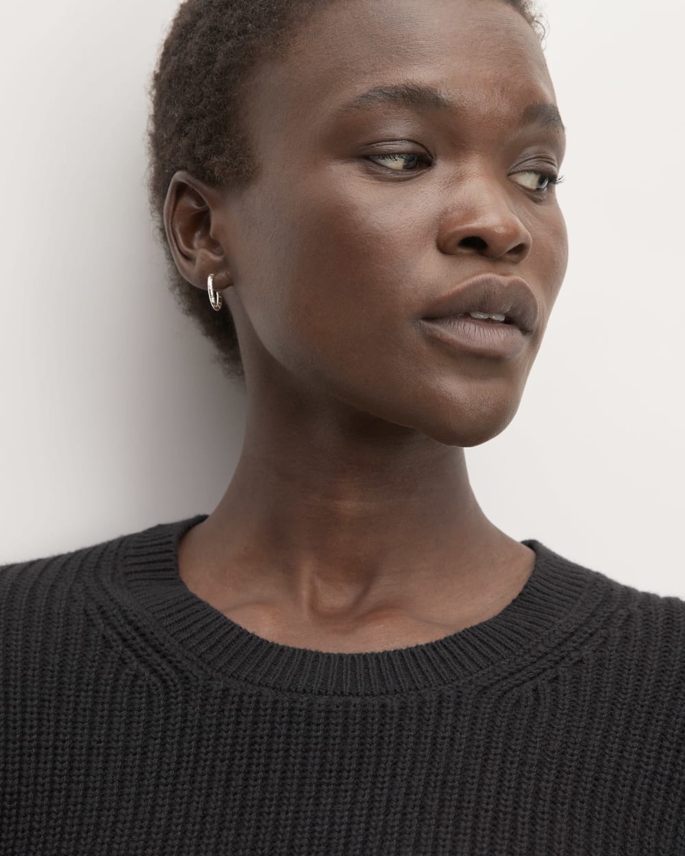 The Organic Cotton Slim Crew Sweater | Black