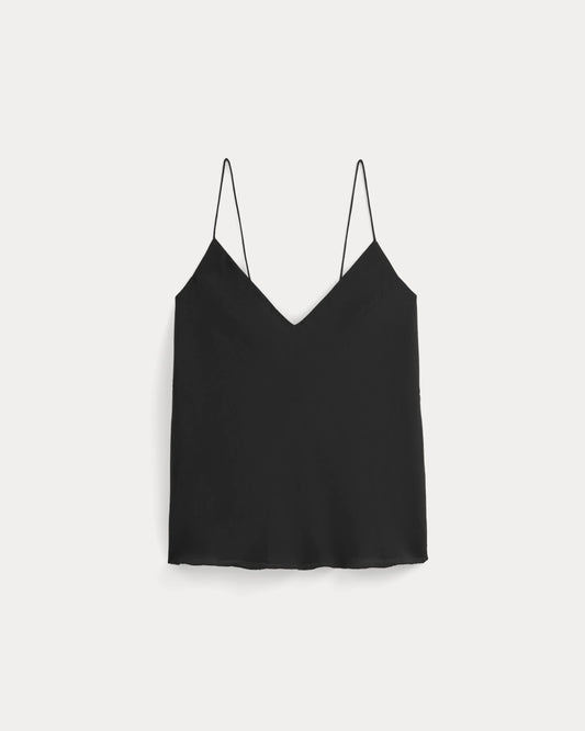 The Tie Back Cami in Washable Silk | Black