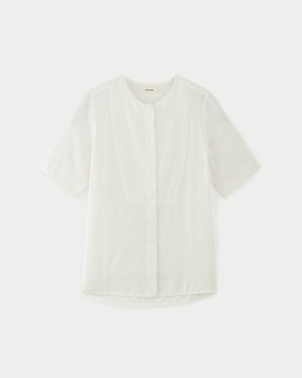 The Bib Shirt in Linen | White
