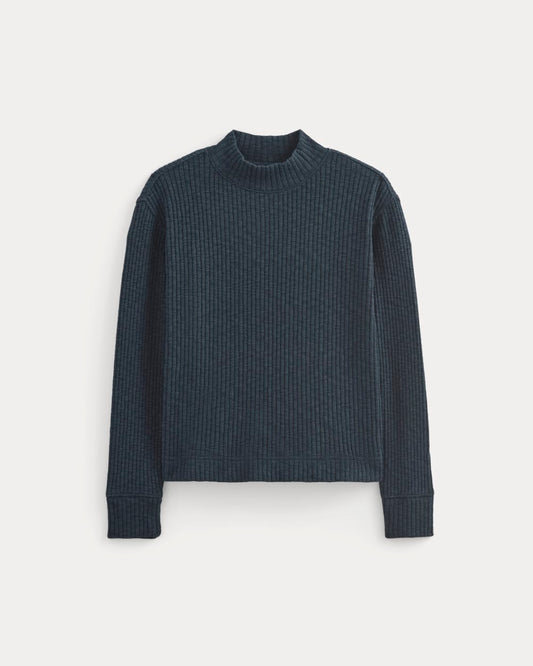 The Cozy Rib Funnel-Neck | Navy