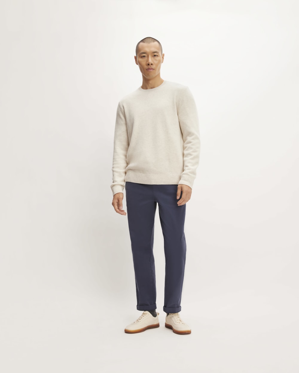 The Premium Merino Crew Neck Sweater | Heathered Oat